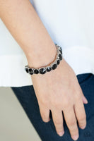 Born to Bedazzle Black Bracelet-Jewelry-Paparazzi Accessories-Ericka C Wise, $5 Jewelry Paparazzi accessories jewelry ericka champion wise elite consultant life of the party fashion fix lead and nickel free florida palm bay melbourne
