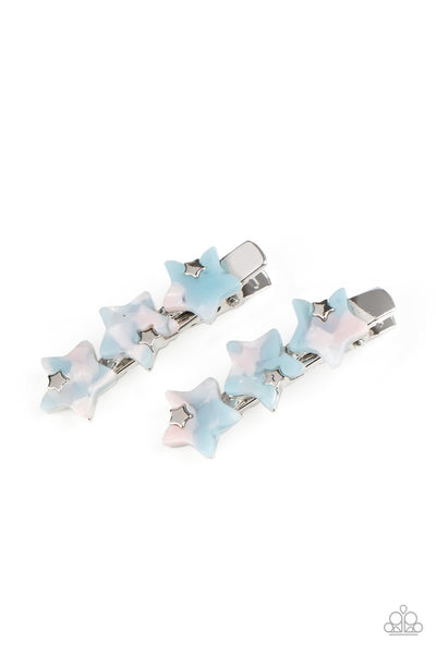 Brightest Start In the Sky Blue Hair Clip-Jewelry-Paparazzi Accessories-Ericka C Wise, $5 Jewelry Paparazzi accessories jewelry ericka champion wise elite consultant life of the party fashion fix lead and nickel free florida palm bay melbourne