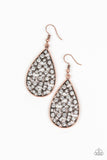 Call Me Ms. Universe Copper Earrings-Jewelry-Paparazzi Accessories-Ericka C Wise, $5 Jewelry Paparazzi accessories jewelry ericka champion wise elite consultant life of the party fashion fix lead and nickel free florida palm bay melbourne