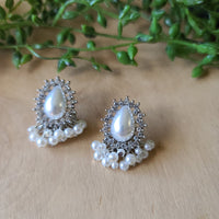 Castle Camoe White Earrings-Jewelry-Paparazzi Accessories-Ericka C Wise, $5 Jewelry Paparazzi accessories jewelry ericka champion wise elite consultant life of the party fashion fix lead and nickel free florida palm bay melbourne