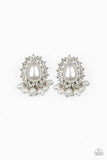 Castle Camoe White Earrings-Jewelry-Paparazzi Accessories-Ericka C Wise, $5 Jewelry Paparazzi accessories jewelry ericka champion wise elite consultant life of the party fashion fix lead and nickel free florida palm bay melbourne
