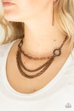 Chains of Command Copper Necklace-Jewelry-Paparazzi Accessories-Ericka C Wise, $5 Jewelry Paparazzi accessories jewelry ericka champion wise elite consultant life of the party fashion fix lead and nickel free florida palm bay melbourne