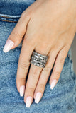Checkered Couture Silver Ring-Jewelry-Paparazzi Accessories-Ericka C Wise, $5 Jewelry Paparazzi accessories jewelry ericka champion wise elite consultant life of the party fashion fix lead and nickel free florida palm bay melbourne