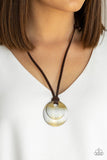 Clean Slate Brass Urban Necklace-Jewelry-Paparazzi Accessories-Ericka C Wise, $5 Jewelry Paparazzi accessories jewelry ericka champion wise elite consultant life of the party fashion fix lead and nickel free florida palm bay melbourne
