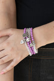 Colorfully Cupid Purple Bracelet-Jewelry-Paparazzi Accessories-Ericka C Wise, $5 Jewelry Paparazzi accessories jewelry ericka champion wise elite consultant life of the party fashion fix lead and nickel free florida palm bay melbourne