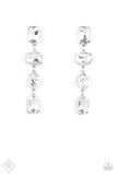 Cosmic Heiress White Earrings-Jewelry-Paparazzi Accessories-Ericka C Wise, $5 Jewelry Paparazzi accessories jewelry ericka champion wise elite consultant life of the party fashion fix lead and nickel free florida palm bay melbourne