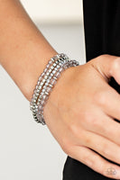 Crystal Crush Silver Bracelet-Jewelry-Paparazzi Accessories-Ericka C Wise, $5 Jewelry Paparazzi accessories jewelry ericka champion wise elite consultant life of the party fashion fix lead and nickel free florida palm bay melbourne