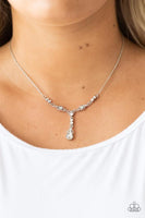 Diva Dazzle White Necklace-Jewelry-Paparazzi Accessories-Ericka C Wise, $5 Jewelry Paparazzi accessories jewelry ericka champion wise elite consultant life of the party fashion fix lead and nickel free florida palm bay melbourne