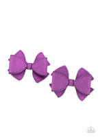 Don't Bow It Purple Hair Clips-Jewelry-Paparazzi Accessories-Ericka C Wise, $5 Jewelry Paparazzi accessories jewelry ericka champion wise elite consultant life of the party fashion fix lead and nickel free florida palm bay melbourne