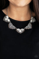 East Coast Essence White Necklace-Jewelry-Paparazzi Accessories-Ericka C Wise, $5 Jewelry Paparazzi accessories jewelry ericka champion wise elite consultant life of the party fashion fix lead and nickel free florida palm bay melbourne