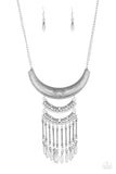 Eastern Empress Silver Necklace-Jewelry-Paparazzi Accessories-Ericka C Wise, $5 Jewelry Paparazzi accessories jewelry ericka champion wise elite consultant life of the party fashion fix lead and nickel free florida palm bay melbourne