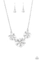Effortlessly Efflorescent White Necklace-Jewelry-Paparazzi Accessories-Ericka C Wise, $5 Jewelry Paparazzi accessories jewelry ericka champion wise elite consultant life of the party fashion fix lead and nickel free florida palm bay melbourne