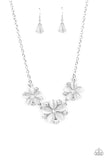 Effortlessly Efflorescent White Necklace-Jewelry-Paparazzi Accessories-Ericka C Wise, $5 Jewelry Paparazzi accessories jewelry ericka champion wise elite consultant life of the party fashion fix lead and nickel free florida palm bay melbourne