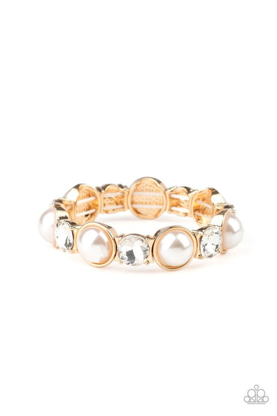 Elegant Entertainment Gold Bracelet-Jewelry-Paparazzi Accessories-Ericka C Wise, $5 Jewelry Paparazzi accessories jewelry ericka champion wise elite consultant life of the party fashion fix lead and nickel free florida palm bay melbourne