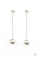 Extended Elegance White Earrings-Jewelry-Paparazzi Accessories-Ericka C Wise, $5 Jewelry Paparazzi accessories jewelry ericka champion wise elite consultant life of the party fashion fix lead and nickel free florida palm bay melbourne