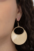 Fan Girl Glam Gold Earring-Jewelry-Paparazzi Accessories-Ericka C Wise, $5 Jewelry Paparazzi accessories jewelry ericka champion wise elite consultant life of the party fashion fix lead and nickel free florida palm bay melbourne