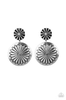 Fierce Florals Silver Earrings-Jewelry-Paparazzi Accessories-Ericka C Wise, $5 Jewelry Paparazzi accessories jewelry ericka champion wise elite consultant life of the party fashion fix lead and nickel free florida palm bay melbourne