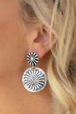 Fierce Florals Silver Earrings-Jewelry-Paparazzi Accessories-Ericka C Wise, $5 Jewelry Paparazzi accessories jewelry ericka champion wise elite consultant life of the party fashion fix lead and nickel free florida palm bay melbourne