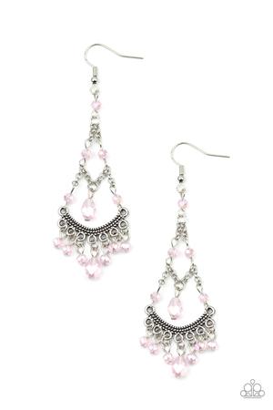 First in Shine Pink Earring-Paparazzi Accessories-Ericka C Wise, $5 Jewelry Paparazzi accessories jewelry ericka champion wise elite consultant life of the party fashion fix lead and nickel free florida palm bay melbourne