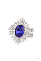 Five-Star Stunner Blue Ring-Jewelry-Paparazzi Accessories-Ericka C Wise, $5 Jewelry Paparazzi accessories jewelry ericka champion wise elite consultant life of the party fashion fix lead and nickel free florida palm bay melbourne