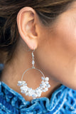 Floating Gardens White Earrings-Jewelry-Paparazzi Accessories-Ericka C Wise, $5 Jewelry Paparazzi accessories jewelry ericka champion wise elite consultant life of the party fashion fix lead and nickel free florida palm bay melbourne