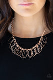 Fringe Finale Rose Gold Necklace-Jewelry-Paparazzi Accessories-Ericka C Wise, $5 Jewelry Paparazzi accessories jewelry ericka champion wise elite consultant life of the party fashion fix lead and nickel free florida palm bay melbourne