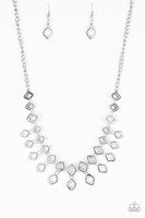 Geocentric Silver Necklace-Jewelry-Paparazzi Accessories-Ericka C Wise, $5 Jewelry Paparazzi accessories jewelry ericka champion wise elite consultant life of the party fashion fix lead and nickel free florida palm bay melbourne