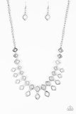Geocentric Silver Necklace-Jewelry-Paparazzi Accessories-Ericka C Wise, $5 Jewelry Paparazzi accessories jewelry ericka champion wise elite consultant life of the party fashion fix lead and nickel free florida palm bay melbourne