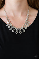 Geocentric Silver Necklace-Jewelry-Paparazzi Accessories-Ericka C Wise, $5 Jewelry Paparazzi accessories jewelry ericka champion wise elite consultant life of the party fashion fix lead and nickel free florida palm bay melbourne