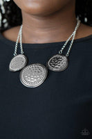 Gladiator Glam Silver Necklace-Jewelry-Paparazzi Accessories-Ericka C Wise, $5 Jewelry Paparazzi accessories jewelry ericka champion wise elite consultant life of the party fashion fix lead and nickel free florida palm bay melbourne