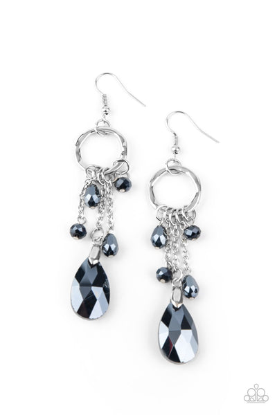 Glammed Upp Goddess Blue Earring-Jewelry-Paparazzi Accessories-Ericka C Wise, $5 Jewelry Paparazzi accessories jewelry ericka champion wise elite consultant life of the party fashion fix lead and nickel free florida palm bay melbourne