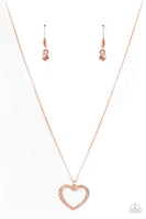 Glow By Heart Copper Necklace-Jewelry-Paparazzi Accessories-Ericka C Wise, $5 Jewelry Paparazzi accessories jewelry ericka champion wise elite consultant life of the party fashion fix lead and nickel free florida palm bay melbourne