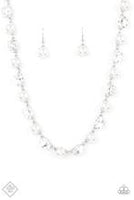 Go-Getter Gleam White Necklace-Jewelry-Paparazzi Accessories-Ericka C Wise, $5 Jewelry Paparazzi accessories jewelry ericka champion wise elite consultant life of the party fashion fix lead and nickel free florida palm bay melbourne