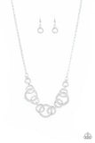 Going In Circles Silver Necklace-Jewelry-Paparazzi Accessories-Ericka C Wise, $5 Jewelry Paparazzi accessories jewelry ericka champion wise elite consultant life of the party fashion fix lead and nickel free florida palm bay melbourne