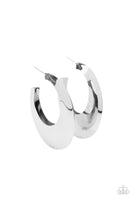 Going Oval Board Silver Hoop Earrings-Jewelry-Paparazzi Accessories-Ericka C Wise, $5 Jewelry Paparazzi accessories jewelry ericka champion wise elite consultant life of the party fashion fix lead and nickel free florida palm bay melbourne
