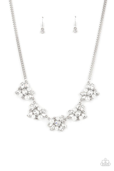 Heiress of Them All White Necklace-Jewelry-Paparazzi Accessories-Ericka C Wise, $5 Jewelry Paparazzi accessories jewelry ericka champion wise elite consultant life of the party fashion fix lead and nickel free florida palm bay melbourne