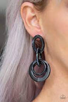 Havana Haute Black Earrings-Jewelry-Paparazzi Accessories-Ericka C Wise, $5 Jewelry Paparazzi accessories jewelry ericka champion wise elite consultant life of the party fashion fix lead and nickel free florida palm bay melbourne