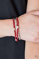 Hello Beautiful Red Bracelet-Jewelry-Paparazzi Accessories-Ericka C Wise, $5 Jewelry Paparazzi accessories jewelry ericka champion wise elite consultant life of the party fashion fix lead and nickel free florida palm bay melbourne