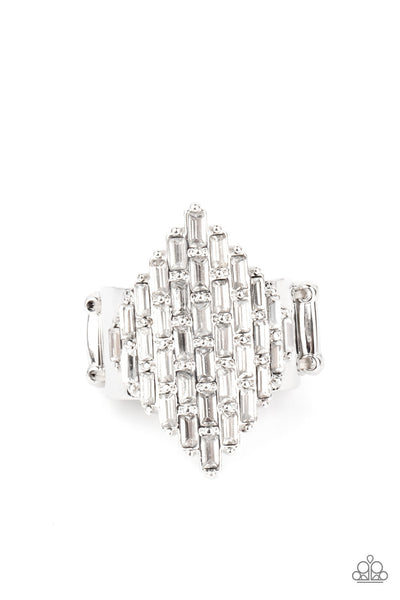 Hive Hustle White Ring-Jewelry-Paparazzi Accessories-Ericka C Wise, $5 Jewelry Paparazzi accessories jewelry ericka champion wise elite consultant life of the party fashion fix lead and nickel free florida palm bay melbourne