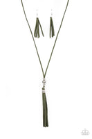 Hold My Tassel Green Necklace-Jewelry-Paparazzi Accessories-Ericka C Wise, $5 Jewelry Paparazzi accessories jewelry ericka champion wise elite consultant life of the party fashion fix lead and nickel free florida palm bay melbourne