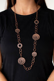 Holey Relic Copper Necklace-Jewelry-Paparazzi Accessories-Ericka C Wise, $5 Jewelry Paparazzi accessories jewelry ericka champion wise elite consultant life of the party fashion fix lead and nickel free florida palm bay melbourne