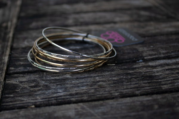 Vintage Gold and Silver Thin Bangle Set-Jewelry-Paparazzi Accessories-Ericka C Wise, $5 Jewelry Paparazzi accessories jewelry ericka champion wise elite consultant life of the party fashion fix lead and nickel free florida palm bay melbourne