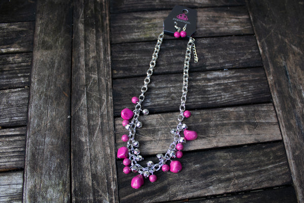 Vintage Pink Stone Necklace-Jewelry-Paparazzi Accessories-Ericka C Wise, $5 Jewelry Paparazzi accessories jewelry ericka champion wise elite consultant life of the party fashion fix lead and nickel free florida palm bay melbourne