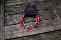 Vintage Red Bracelet Set-Jewelry-Paparazzi Accessories-Ericka C Wise, $5 Jewelry Paparazzi accessories jewelry ericka champion wise elite consultant life of the party fashion fix lead and nickel free florida palm bay melbourne