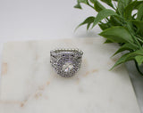 Understated Drama White Ring-Jewelry-Paparazzi Accessories-Ericka C Wise, $5 Jewelry Paparazzi accessories jewelry ericka champion wise elite consultant life of the party fashion fix lead and nickel free florida palm bay melbourne
