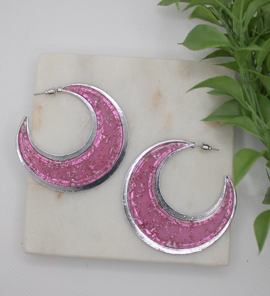 Charismatically Curvy Pink Earrings-Paparazzi Accessories-Ericka C Wise, $5 Jewelry Paparazzi accessories jewelry ericka champion wise elite consultant life of the party fashion fix lead and nickel free florida palm bay melbourne