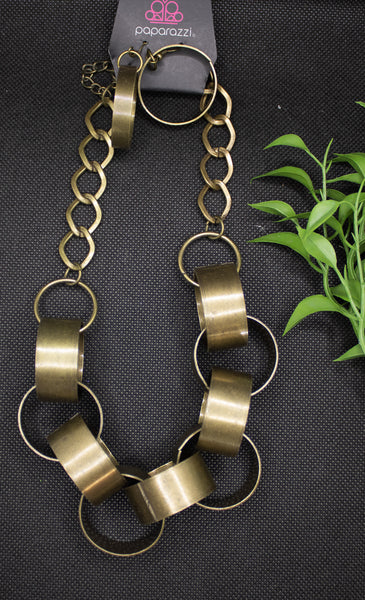 Vintage Brass Necklace-Jewelry-Paparazzi Accessories-Ericka C Wise, $5 Jewelry Paparazzi accessories jewelry ericka champion wise elite consultant life of the party fashion fix lead and nickel free florida palm bay melbourne