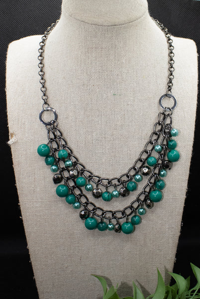 Vintage Black and Green Necklace-Jewelry-Paparazzi Accessories-Ericka C Wise, $5 Jewelry Paparazzi accessories jewelry ericka champion wise elite consultant life of the party fashion fix lead and nickel free florida palm bay melbourne