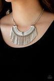 Impressively Incan Silver Necklace- Paparazzi Accessories-Jewelry-Ericka C Wise, $5 Jewelry-Ericka C Wise, $5 Jewelry Paparazzi accessories jewelry ericka champion wise elite consultant life of the party fashion fix lead and nickel free florida palm bay melbourne