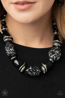 In Good Glazes Black Necklace-Jewelry-Paparazzi Accessories-Ericka C Wise, $5 Jewelry Paparazzi accessories jewelry ericka champion wise elite consultant life of the party fashion fix lead and nickel free florida palm bay melbourne